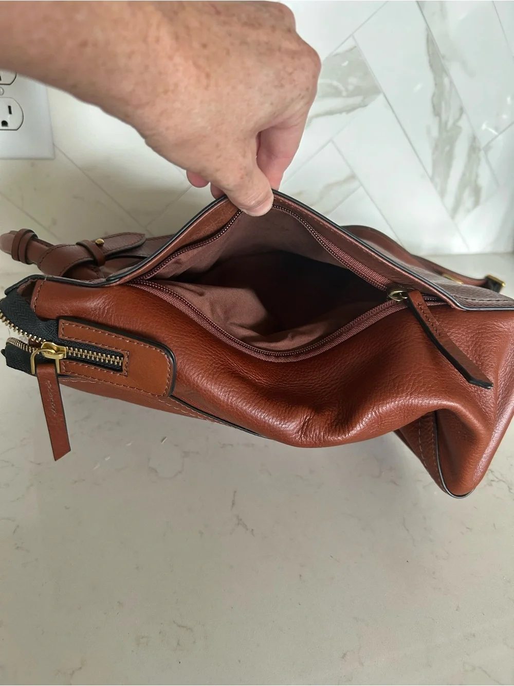 NWT Fossil Convertible Leather Parker Backpack